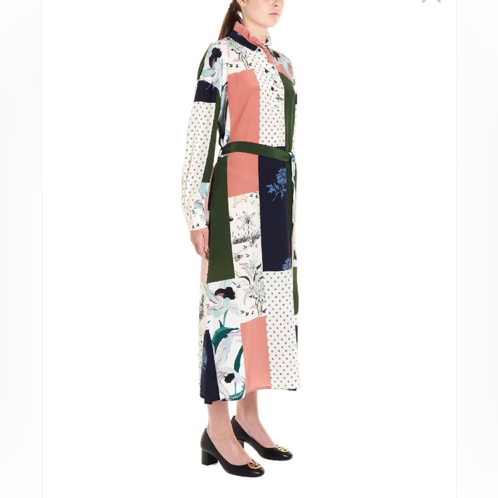Tory Burch Multicolor Patchwork Abstract Print Hi… - image 2